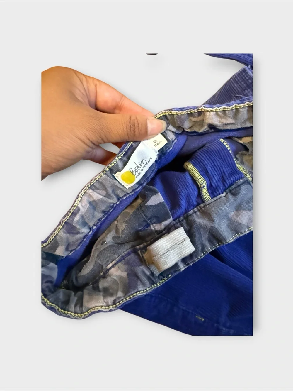 Mini Boden Blue Corduroy Straight Leg Pants